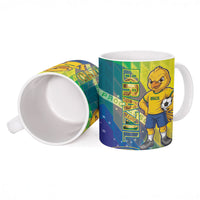 Custom Brazil Football 2026 Ceramic Mug Canarinho Mascot Bate no Peito