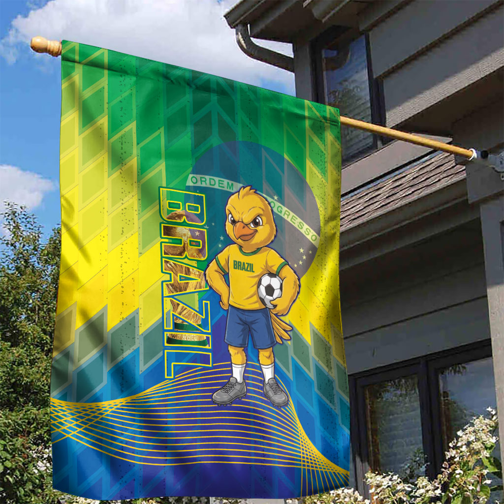 Brazil Football 2026 Garden Flag Canarinho Mascot Bate no Peito