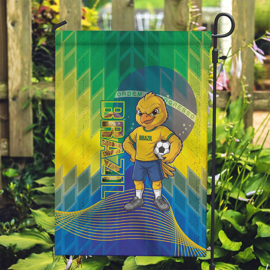 Brazil Football 2026 Garden Flag Canarinho Mascot Bate no Peito