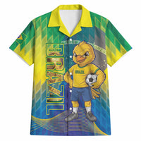 Custom Brazil Football 2026 Hawaiian Shirt Canarinho Mascot Bate no Peito