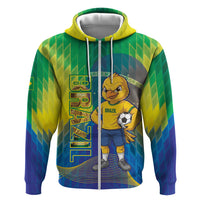 Custom Brazil Football 2026 Hoodie Canarinho Mascot Bate no Peito
