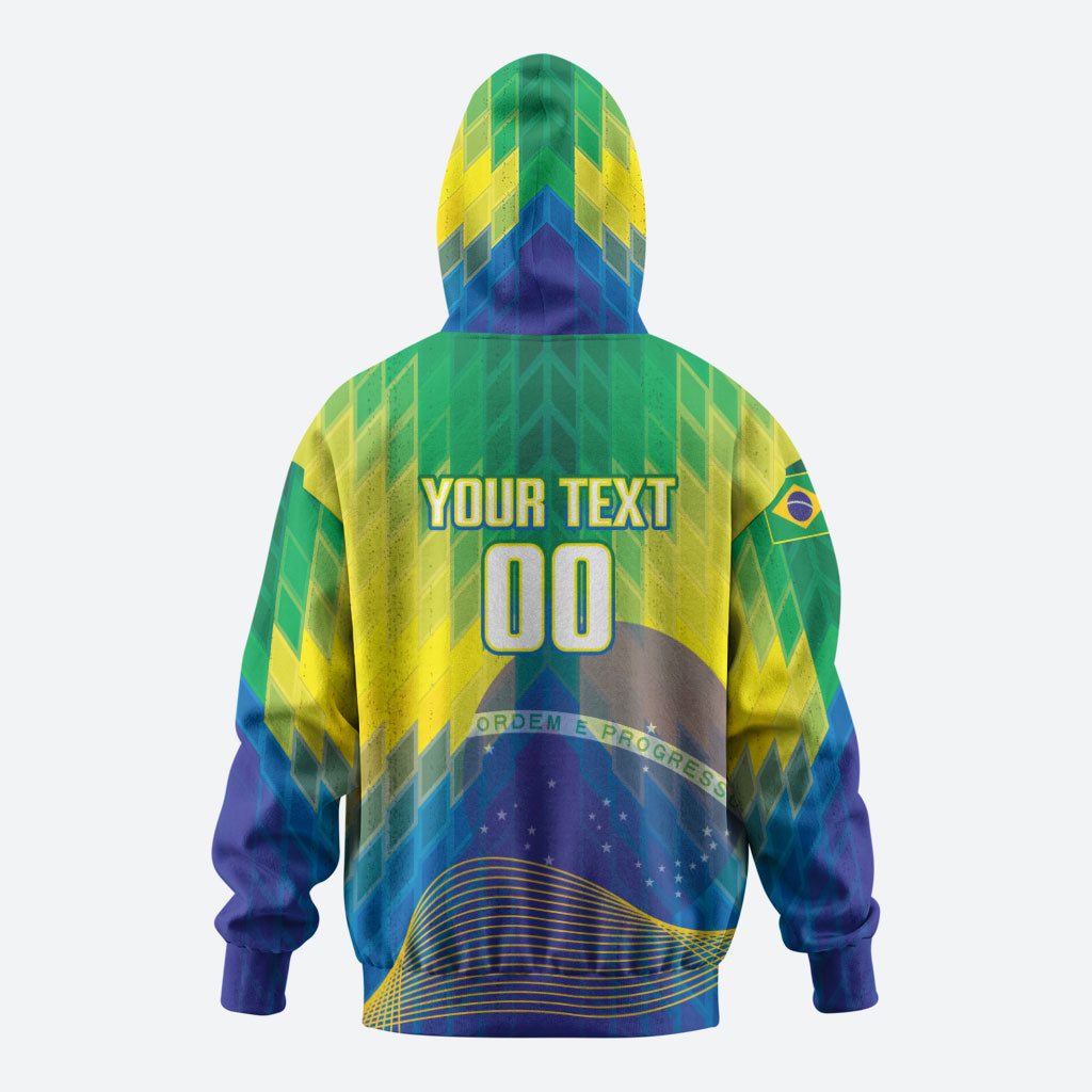 Custom Brazil Football 2026 Hoodie Canarinho Mascot Bate no Peito