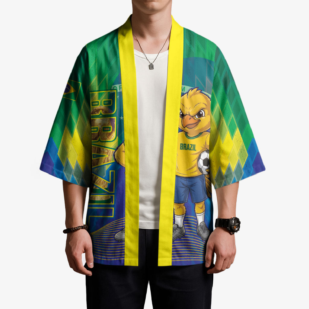 Custom Brazil Football 2026 Kimono Canarinho Mascot Bate no Peito