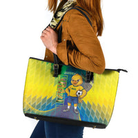 Brazil Football 2026 Leather Tote Bag Canarinho Mascot Bate no Peito