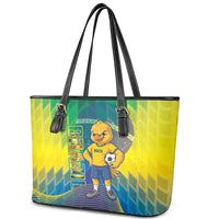 Brazil Football 2026 Leather Tote Bag Canarinho Mascot Bate no Peito