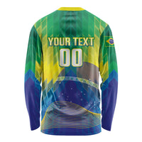 Custom Brazil Football 2026 Long Sleeve Shirt Canarinho Mascot Bate no Peito