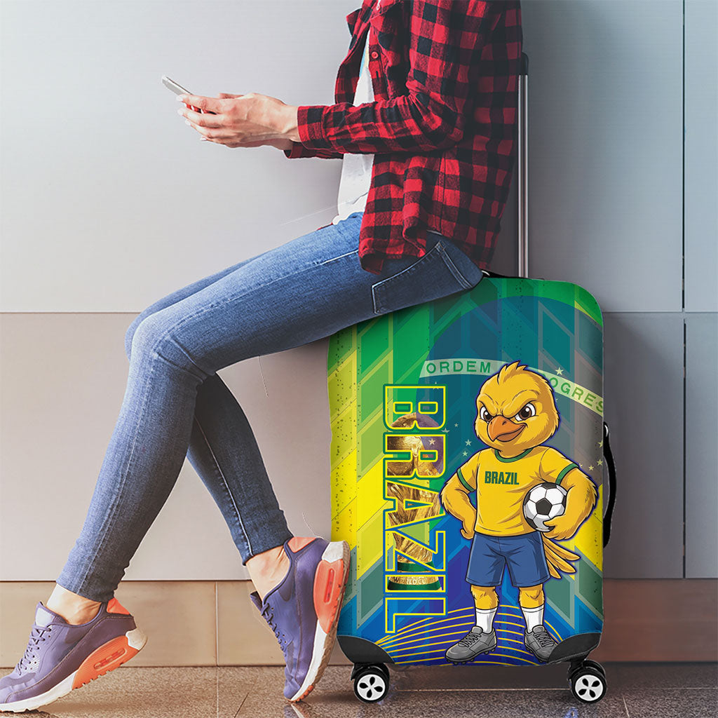 Brazil Football 2026 Luggage Cover Canarinho Mascot Bate no Peito