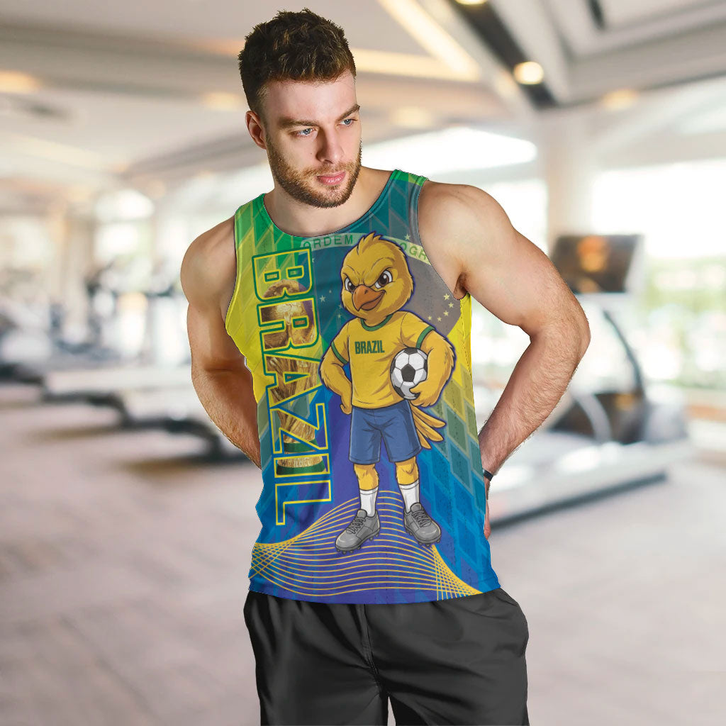 Custom Brazil Football 2026 Men Tank Top Canarinho Mascot Bate no Peito