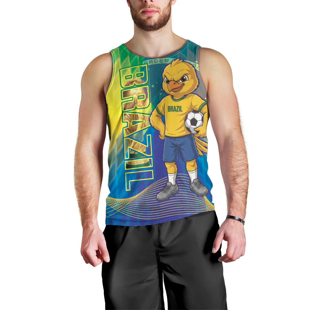 Custom Brazil Football 2026 Men Tank Top Canarinho Mascot Bate no Peito