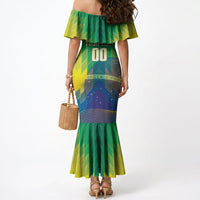 Custom Brazil Football 2026 Mermaid Dress Canarinho Mascot Bate no Peito