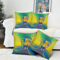Brazil Football 2026 Pillow Cover Canarinho Mascot Bate no Peito