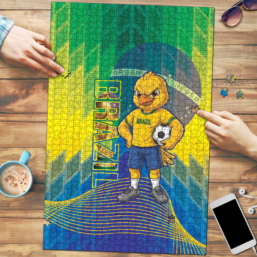 Brazil Football 2026 Puzzle Canarinho Mascot Bate no Peito