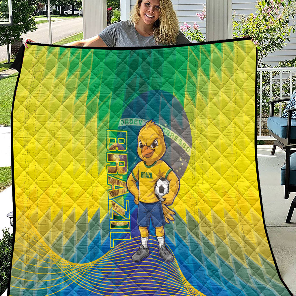 Brazil Football 2026 Quilt Canarinho Mascot Bate no Peito