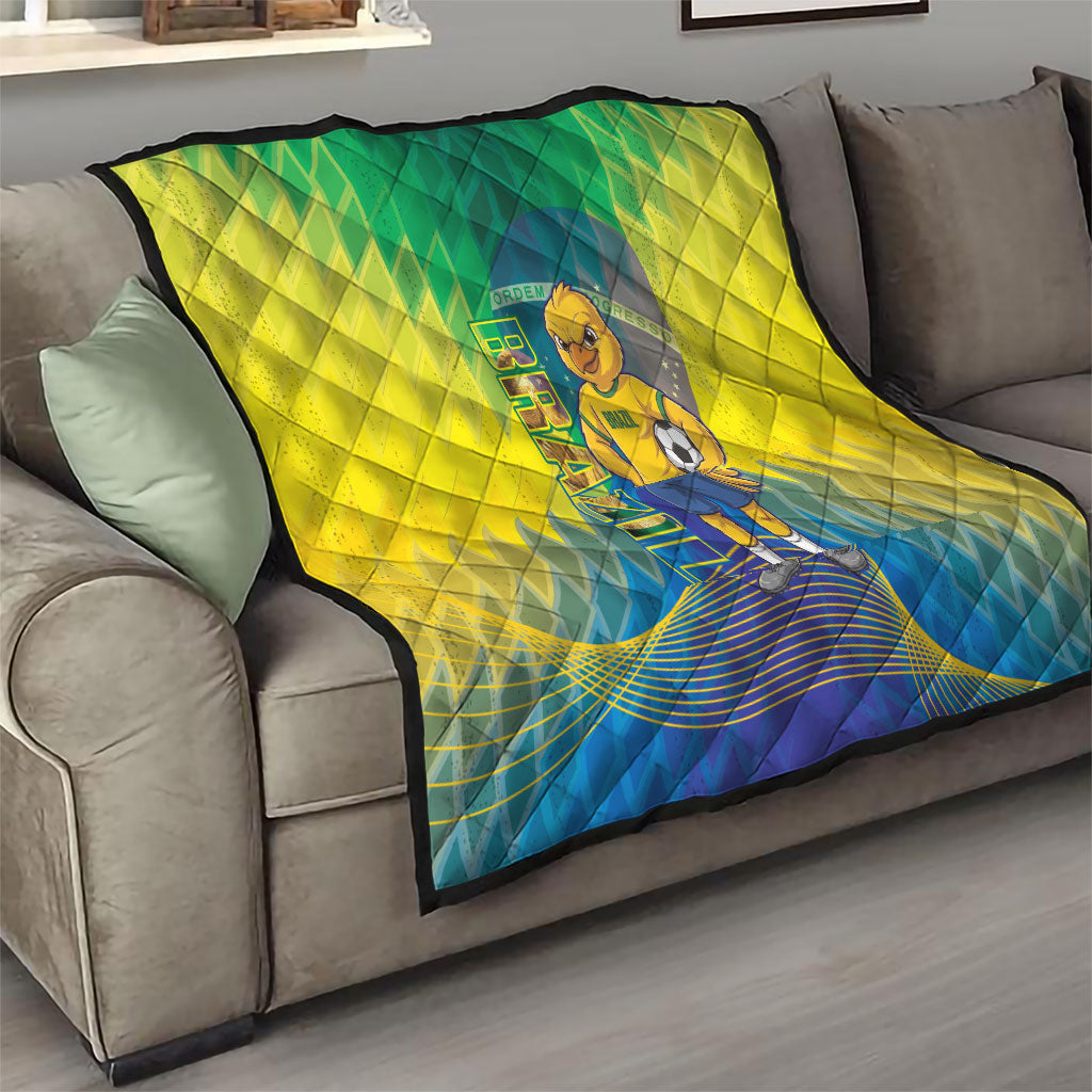 Brazil Football 2026 Quilt Canarinho Mascot Bate no Peito