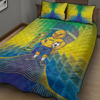 Brazil Football 2026 Quilt Bed Set Canarinho Mascot Bate no Peito