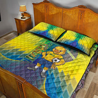 Brazil Football 2026 Quilt Bed Set Canarinho Mascot Bate no Peito
