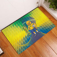 Brazil Football 2026 Rubber Doormat Canarinho Mascot Bate no Peito