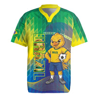 Custom Brazil Football 2026 Rugby Jersey Canarinho Mascot Bate no Peito