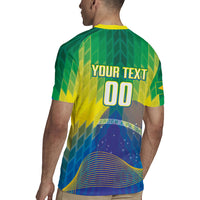 Custom Brazil Football 2026 Rugby Jersey Canarinho Mascot Bate no Peito