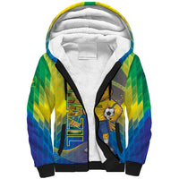 Custom Brazil Football 2026 Sherpa Hoodie Canarinho Mascot Bate no Peito