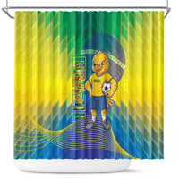 Brazil Football 2026 Shower Curtain Canarinho Mascot Bate no Peito