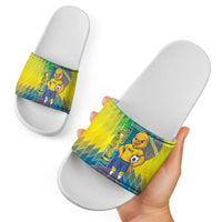 Brazil Football 2026 Slide Sandals Canarinho Mascot Bate no Peito