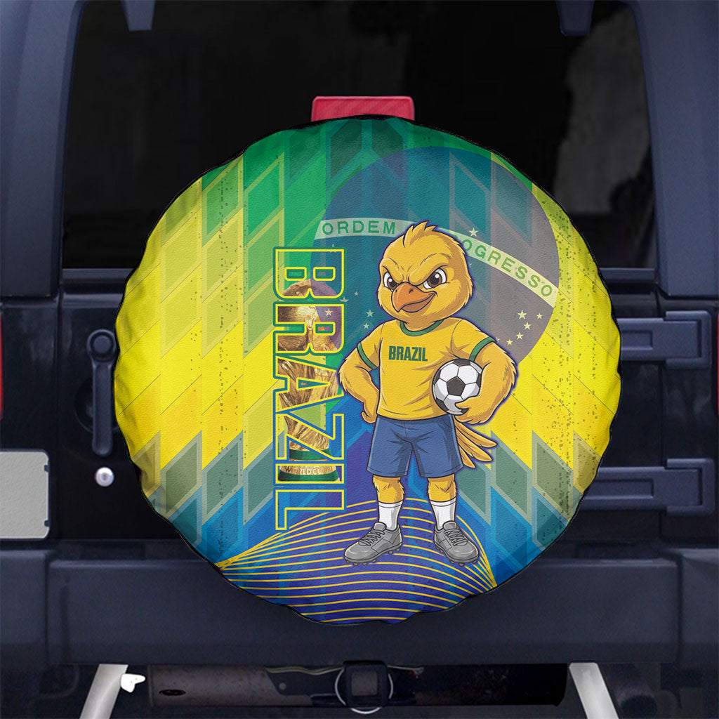 Brazil Football 2026 Spare Tire Cover Canarinho Mascot Bate no Peito
