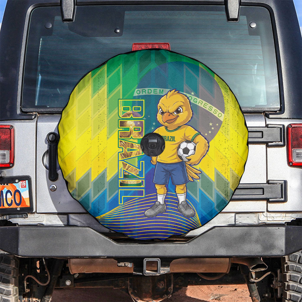 Brazil Football 2026 Spare Tire Cover Canarinho Mascot Bate no Peito