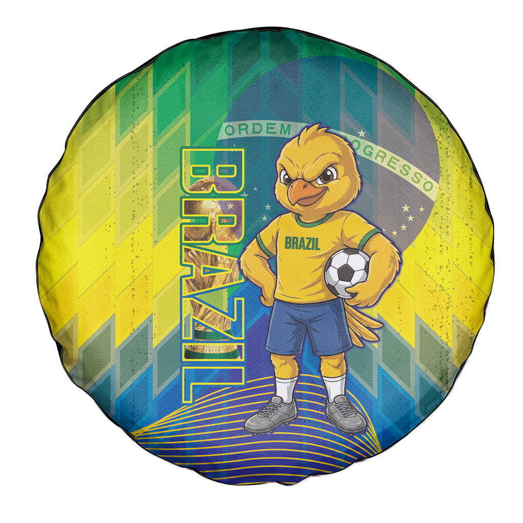 Brazil Football 2026 Spare Tire Cover Canarinho Mascot Bate no Peito