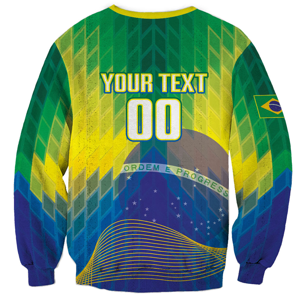 Custom Brazil Football 2026 Sweatshirt Canarinho Mascot Bate no Peito