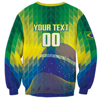 Custom Brazil Football 2026 Sweatshirt Canarinho Mascot Bate no Peito