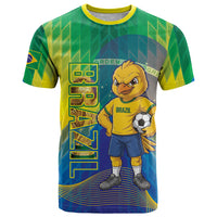 Custom Brazil Football 2026 T Shirt Canarinho Mascot Bate no Peito