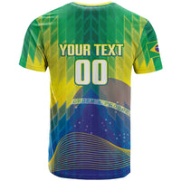 Custom Brazil Football 2026 T Shirt Canarinho Mascot Bate no Peito