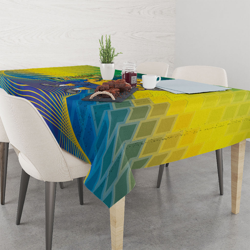 Brazil Football 2026 Tablecloth Canarinho Mascot Bate no Peito