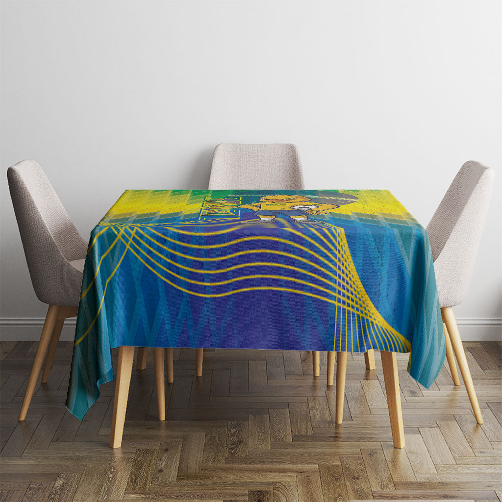 Brazil Football 2026 Tablecloth Canarinho Mascot Bate no Peito