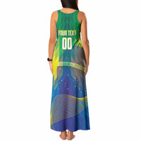 Custom Brazil Football 2026 Tank Maxi Dress Canarinho Mascot Bate no Peito