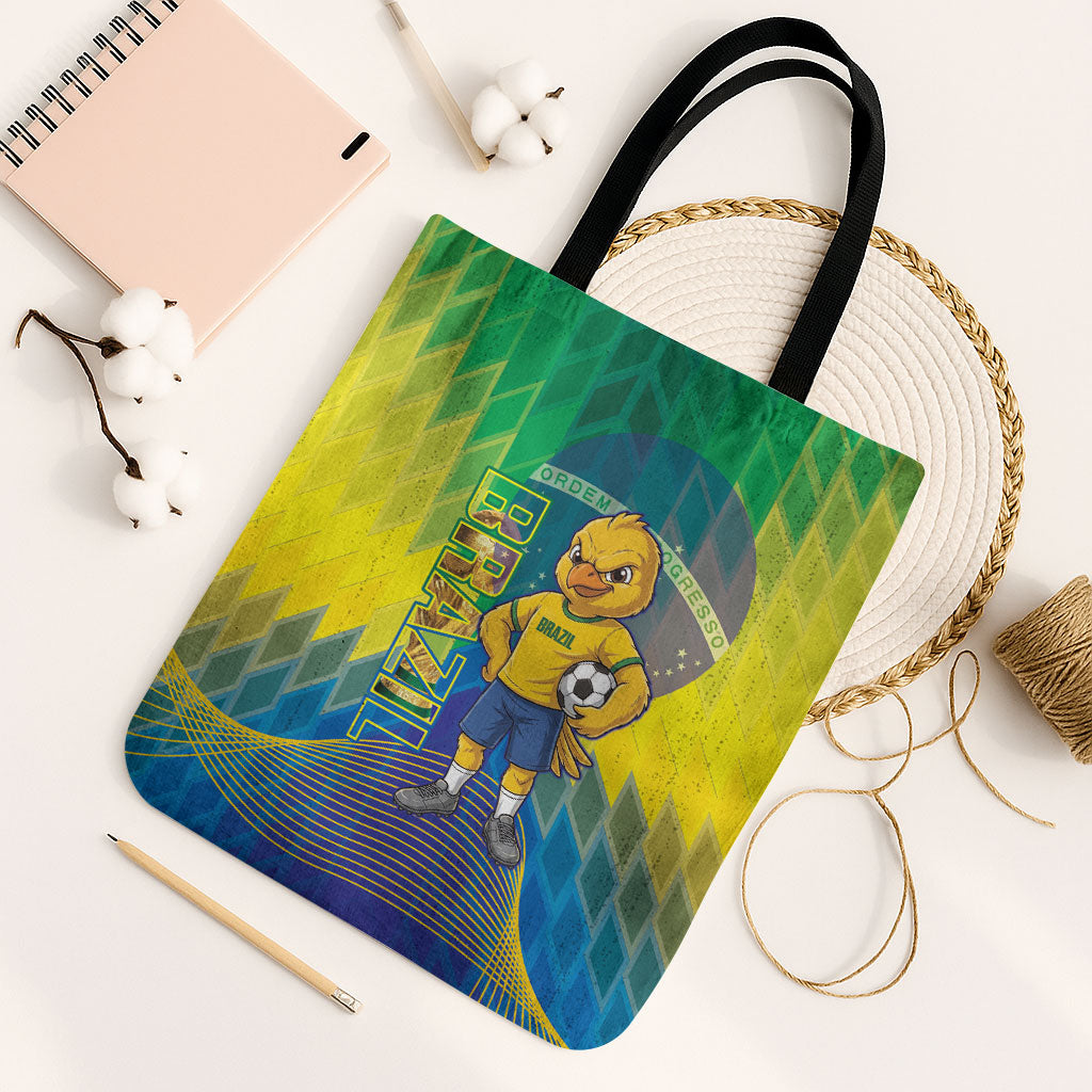 Brazil Football 2026 Tote Bag Canarinho Mascot Bate no Peito