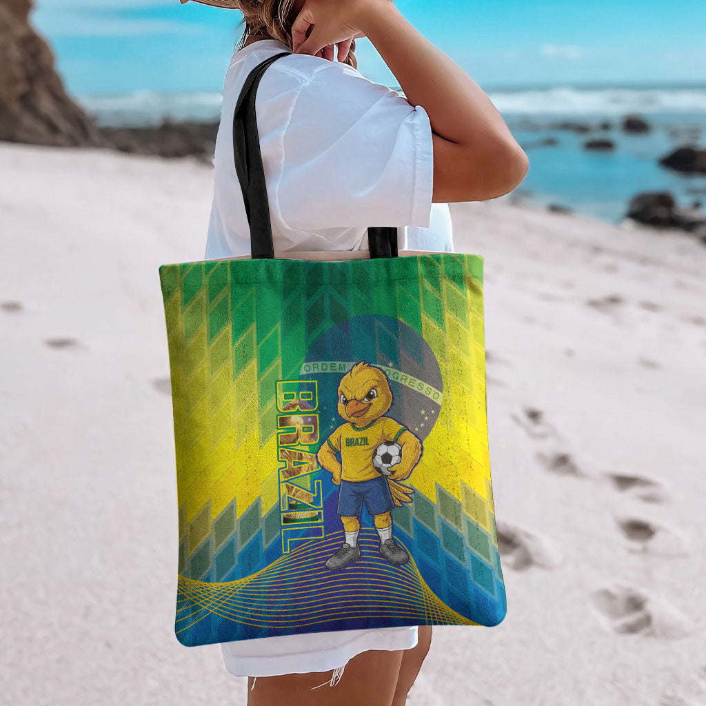 Brazil Football 2026 Tote Bag Canarinho Mascot Bate no Peito