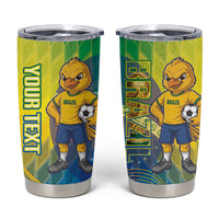 Custom Brazil Football 2026 Tumbler Cup Canarinho Mascot Bate no Peito