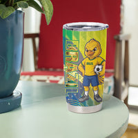 Custom Brazil Football 2026 Tumbler Cup Canarinho Mascot Bate no Peito