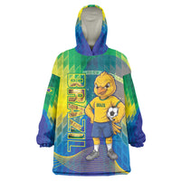 Custom Brazil Football 2026 Wearable Blanket Hoodie Canarinho Mascot Bate no Peito