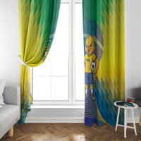 Brazil Football 2026 Window Curtain Canarinho Mascot Bate no Peito