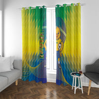 Brazil Football 2026 Window Curtain Canarinho Mascot Bate no Peito