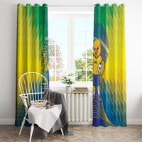 Brazil Football 2026 Window Curtain Canarinho Mascot Bate no Peito
