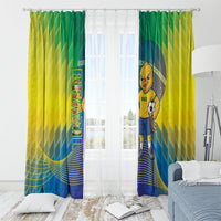 Brazil Football 2026 Window Curtain Canarinho Mascot Bate no Peito