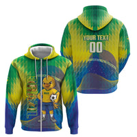Custom Brazil Football 2026 Zip Hoodie Canarinho Mascot Bate no Peito