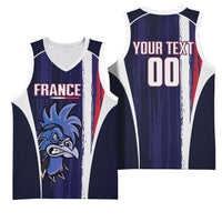 Custom France Football 2026 Basketball Jersey Allez Les Bleus Flag Brush Style