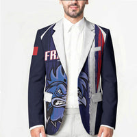 Custom France Football 2026 Blazer Allez Les Bleus Flag Brush Style