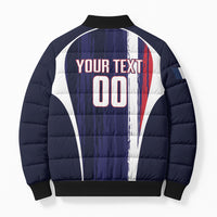 Custom France Football 2026 Bomber Puffer Jacket Allez Les Bleus Flag Brush Style