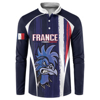Custom France Football 2026 Button Sweatshirt Allez Les Bleus Flag Brush Style